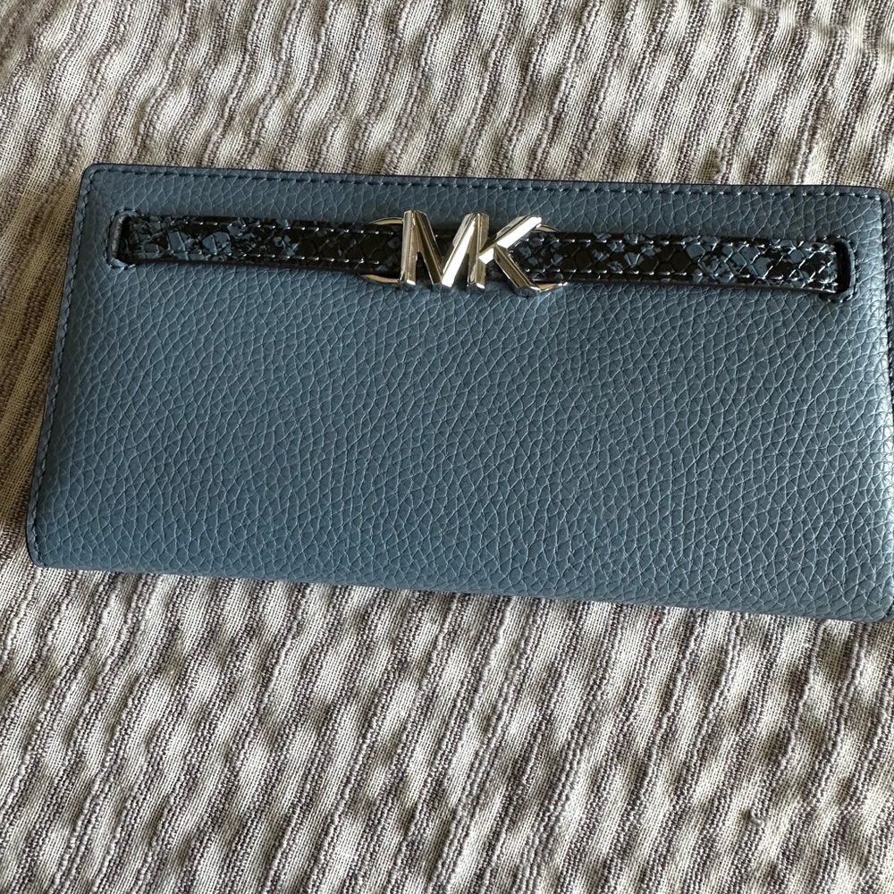 Michael Kors Blue Leather Wallet